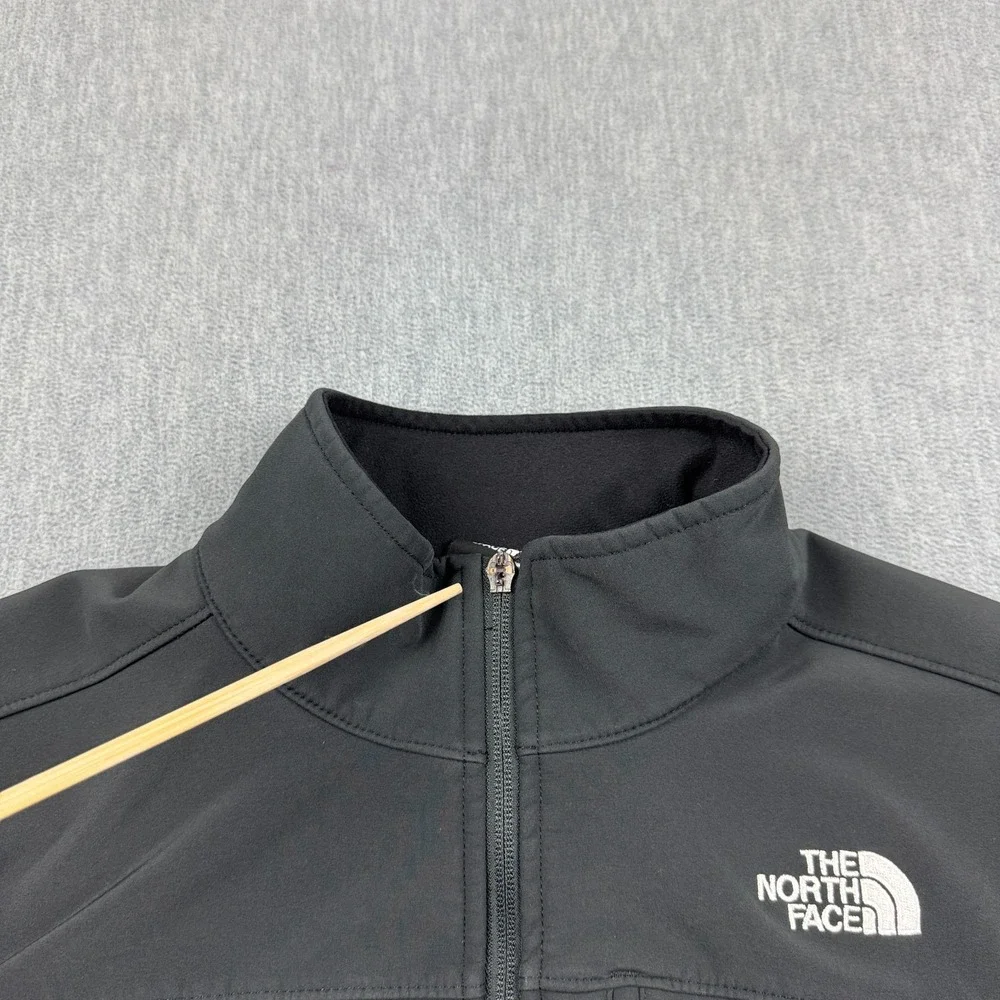 The North Face Jacket Men Medium Black Apex Windwall Fleece Lined Softshell FLAW